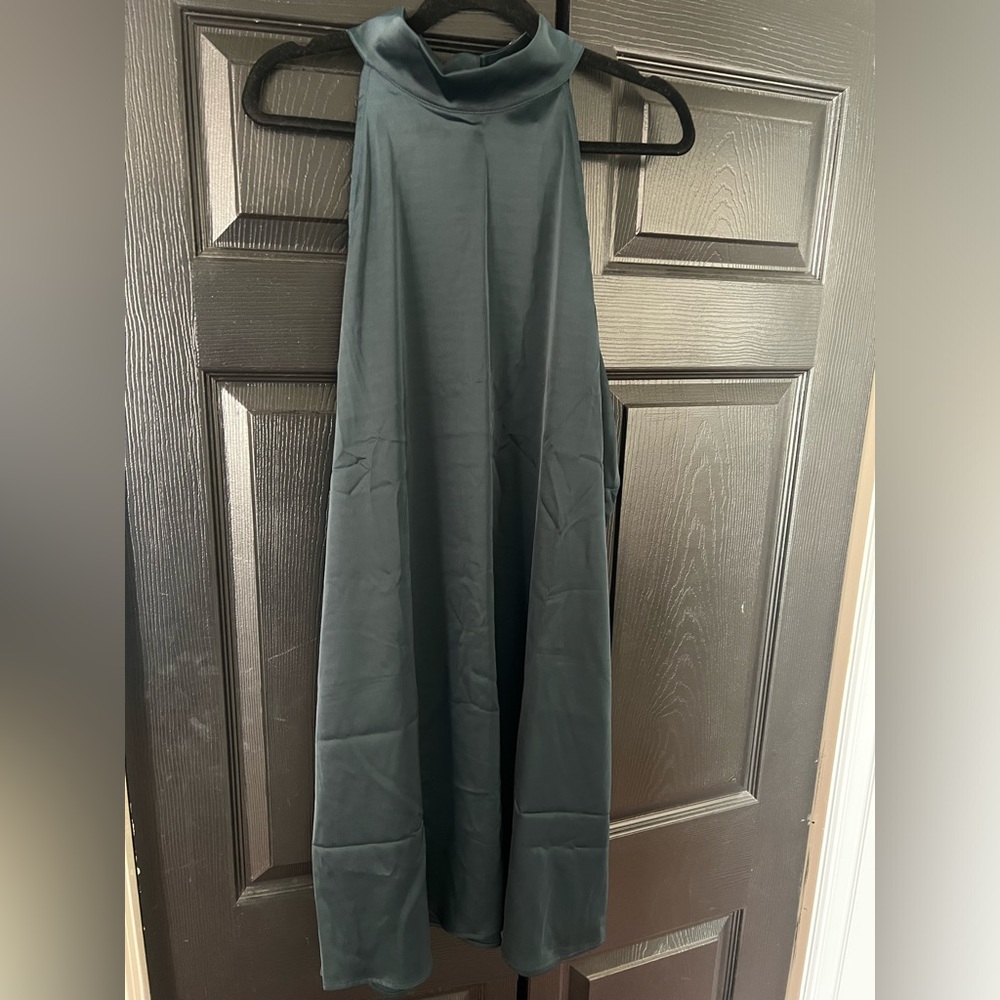 J Crew Turquoise Satin High Neck Cocktail Dress- various sizes